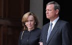 U.S. Supreme Court Chief Justice John Roberts and his wife, Jane Roberts, in 2016. A letter sent to Congress claims that Jane Roberts’ work recruiti