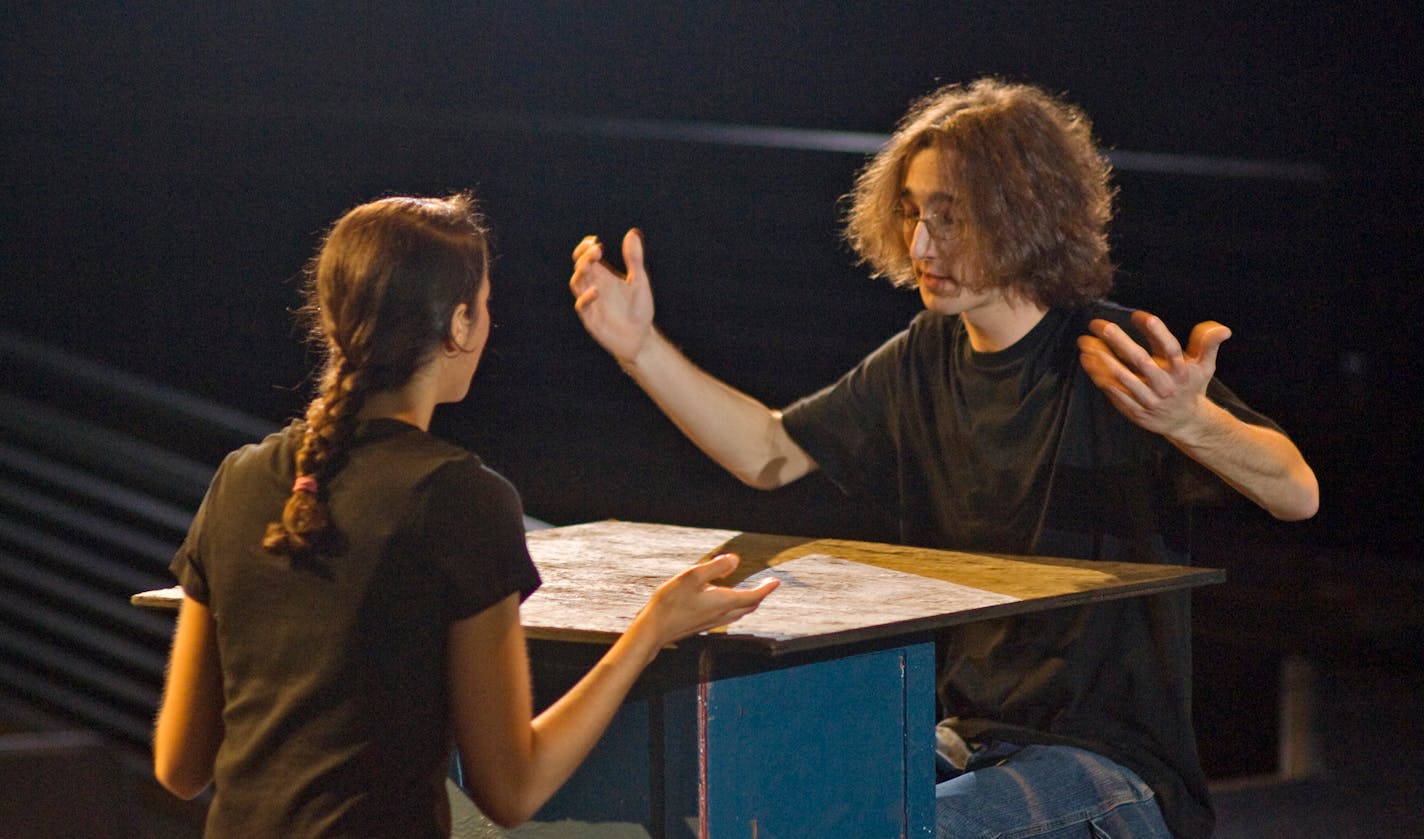 Ali White and Paul Blakely are among students in the play. Parts of the story involve relationships between teenagers and peer pressure.