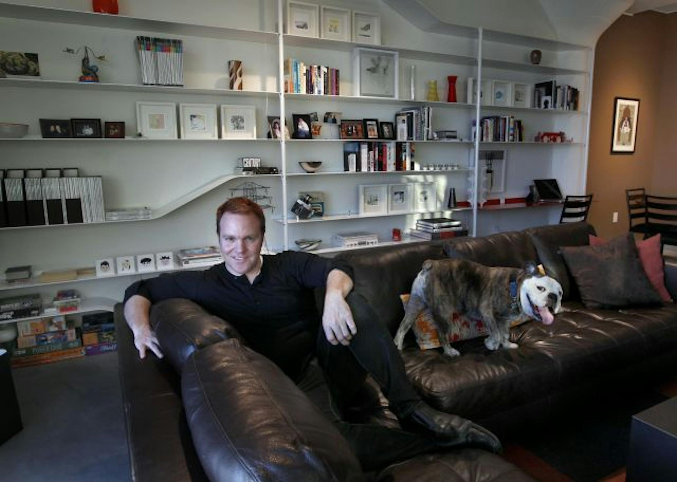 Michael Jones hired CityDeskStudio to design and build a book shelf in his condo. Books occupy about 30 percent of the shelf space.