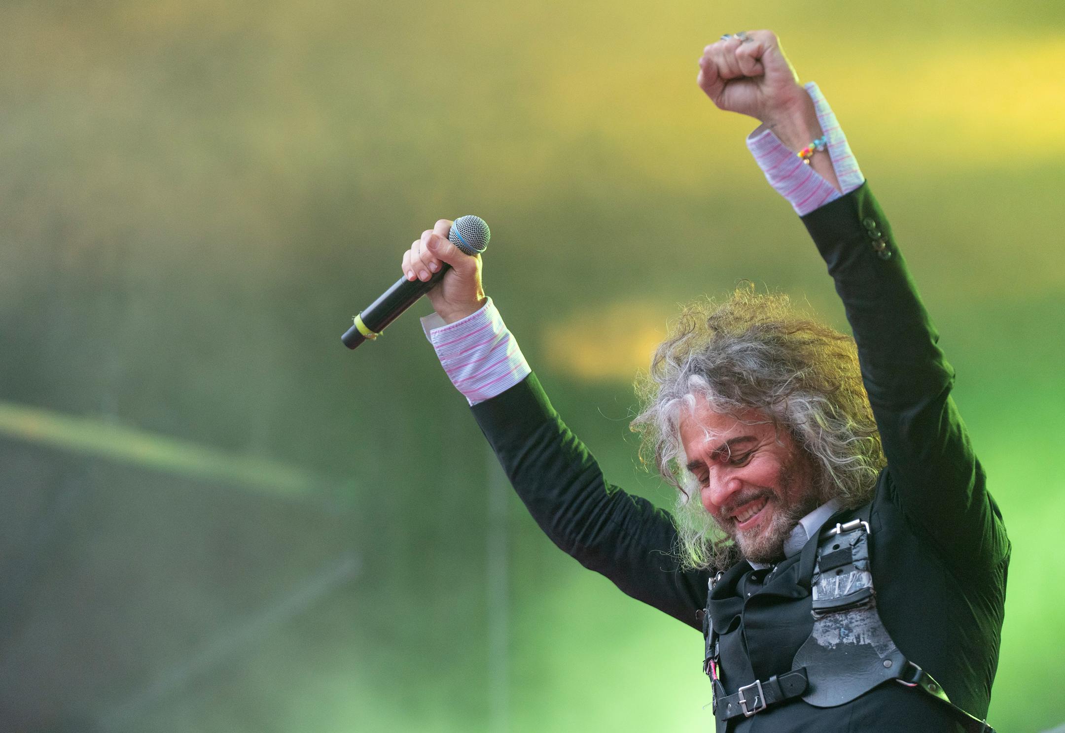 Wayne Coyne, the lead singer of the Flaming Lips, performs with his band at TC Summer Fest Friday, July 14, 2023, at Target Field in Minneapolis.
