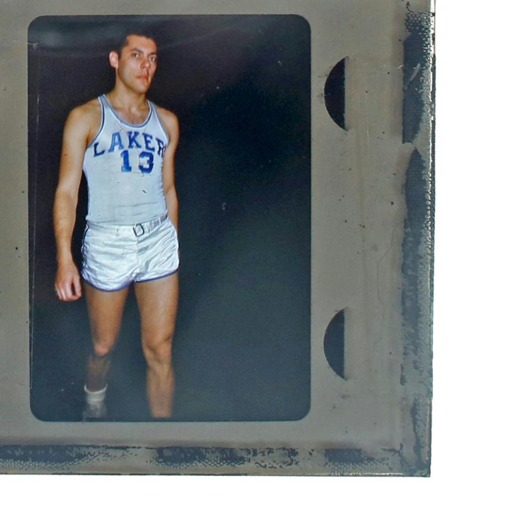 The shorts are unfamiliar, but those eyes … “Nobody ever asks me about basketball!” Bud Grant exclaimed when the famous football man’s basketball past was revealed again in a trove of slides from his Lakers days.