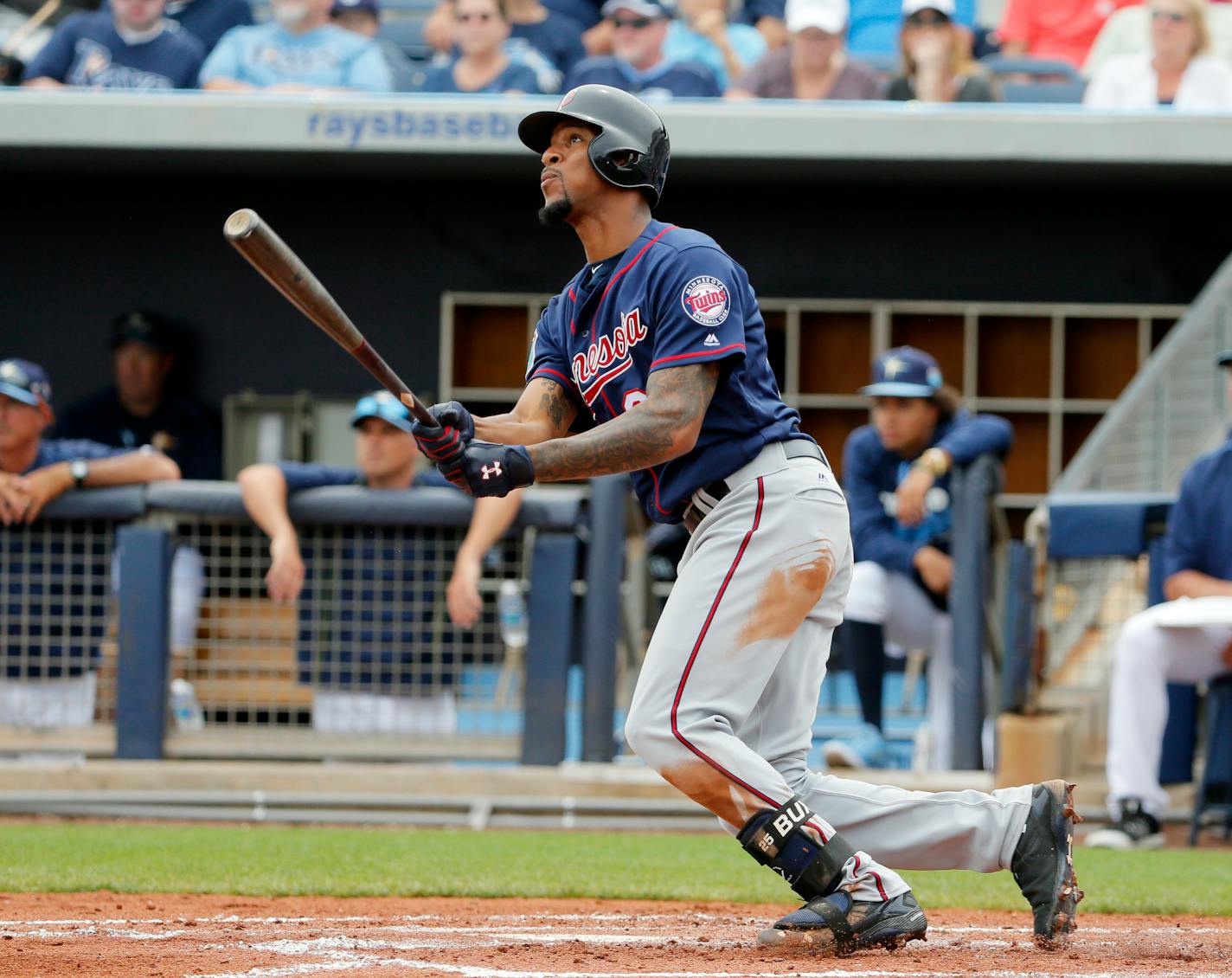 Despite Byron Buxton's recent surge at Class AAA Rochester -- a .353 batting average over his past 13 games -- the Twins don't appear ready to call him back up any time soon.