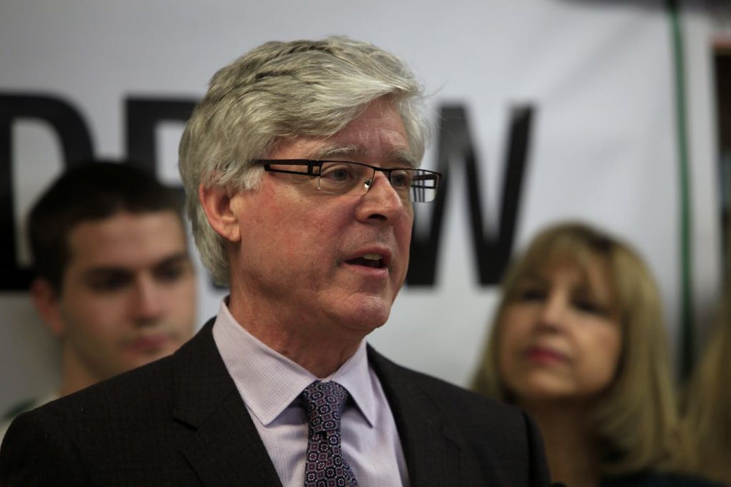 Former state DFL Chair Mark Andrew announced his candidacy for Minneapolis mayor Thursday at his alma mater, Washburn High.