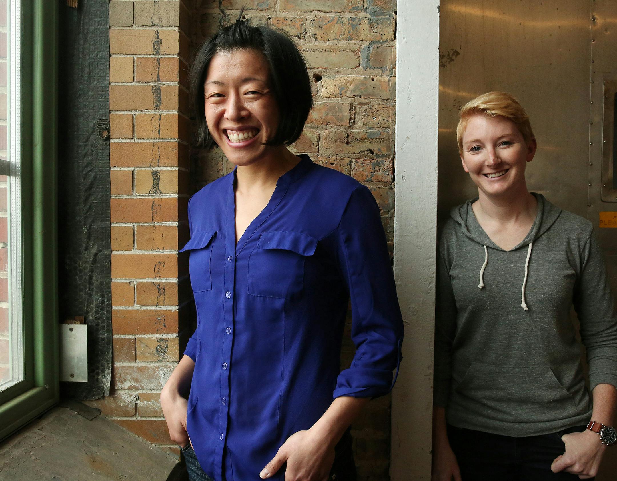 Rumi Spice, a small business based in Chicago's Back of the Yards neighborhood, has big hopes of helping Afghan people through economic partnership. Kimberly Jung, left, and Emily Miller, both Army veterans who started the business, at Rumi Spice's warehouse space on April 19, 2016 in Chicago. (Anthony Souffle/Chicago Tribune/TNS) ORG XMIT: 1184131