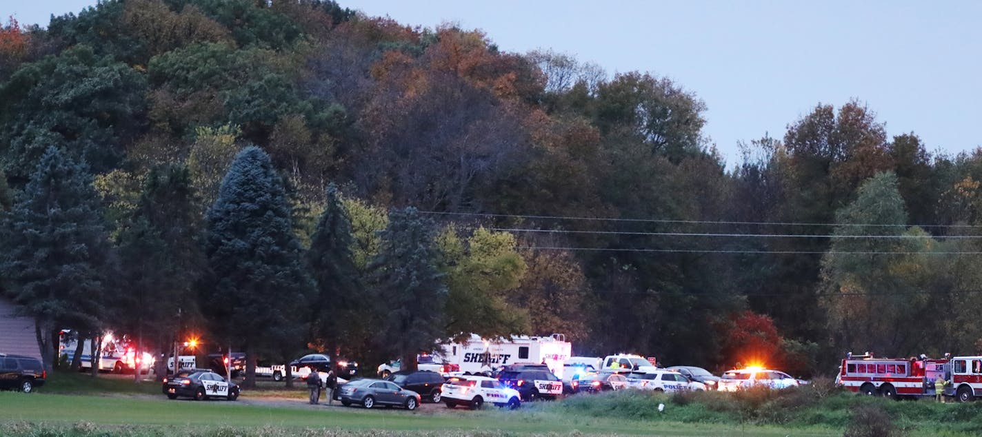 A helicopter crashed in a field near Sunset and Main St. in Lino Lakes.