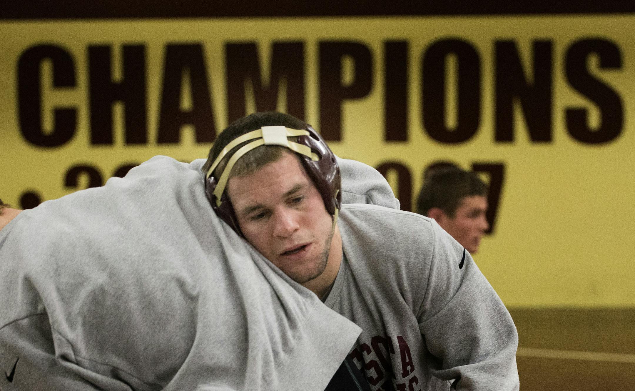 Minnesota wrestler Chris Dardanes during a practice. ] CARLOS GONZALEZ cgonzalez@startribune.com - December 11, 2014 – Minneapolis, Minn., University of Minnesota Gophers Wrestling - There are four sets of brothers on the team, including a set of twins.