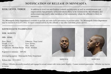 Minneapolis police didn't realize that Keith Washington was a convicted rapist and Level Three sex offender when Amber Mansfield told them he attacked