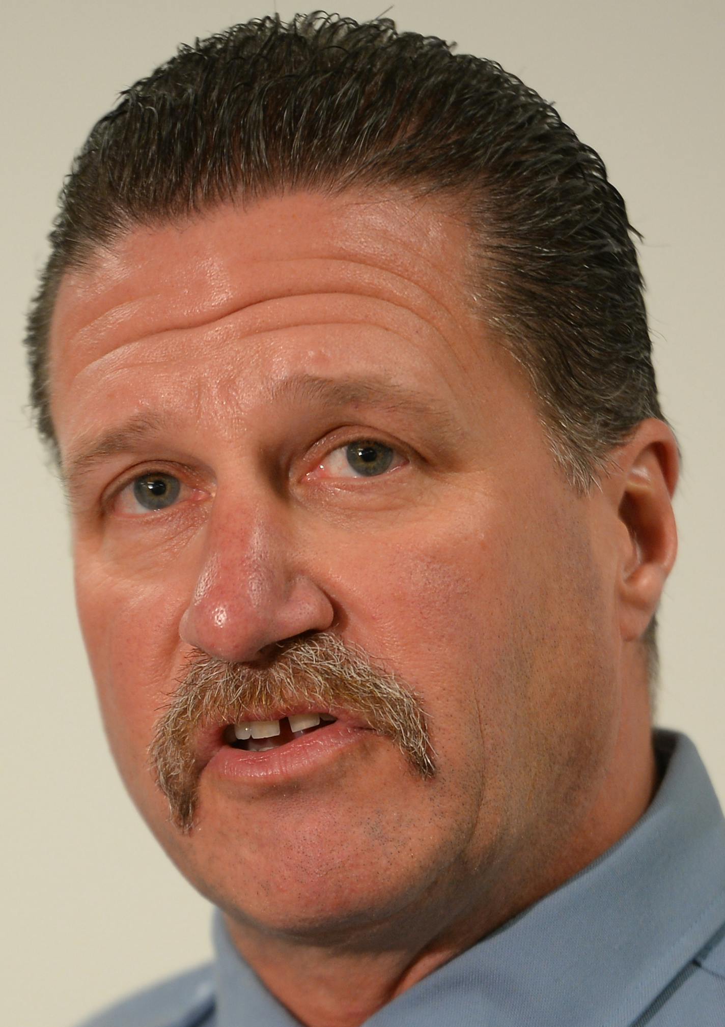 Minneapolis Police Union President Bob Kroll addressed the media Wednesday following the announcement that the two police officers involved in the shooting of Jamar Clark won't face charges. ] (AARON LAVINSKY/STAR TRIBUNE) aaron.lavinsky@startribune.com Minneapolis Police Union President Bob Kroll addressed the media Wednesday, March 30, 2016 at the Minneapolis Police Union Headquarters in Minneapolis, Minn.