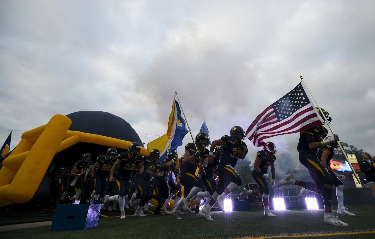 Prior Lake football players took the field before a game last fall against Wayzata.