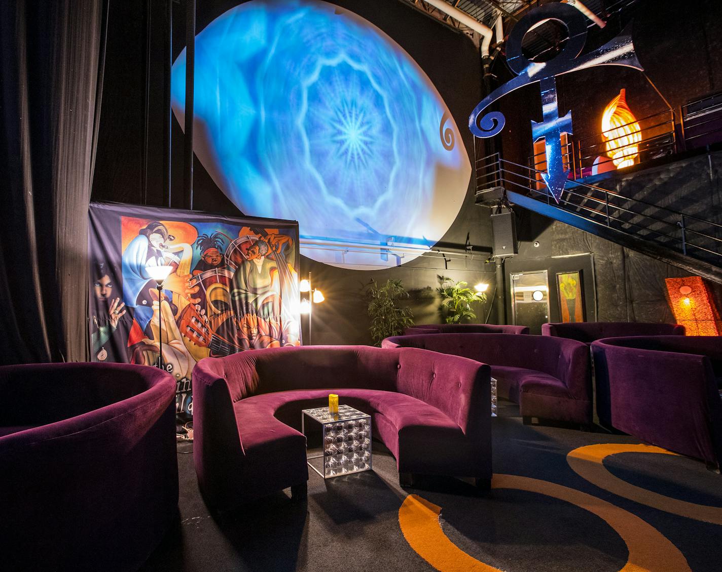 The VIP area in the NPG Music Club room at Paisley Park.