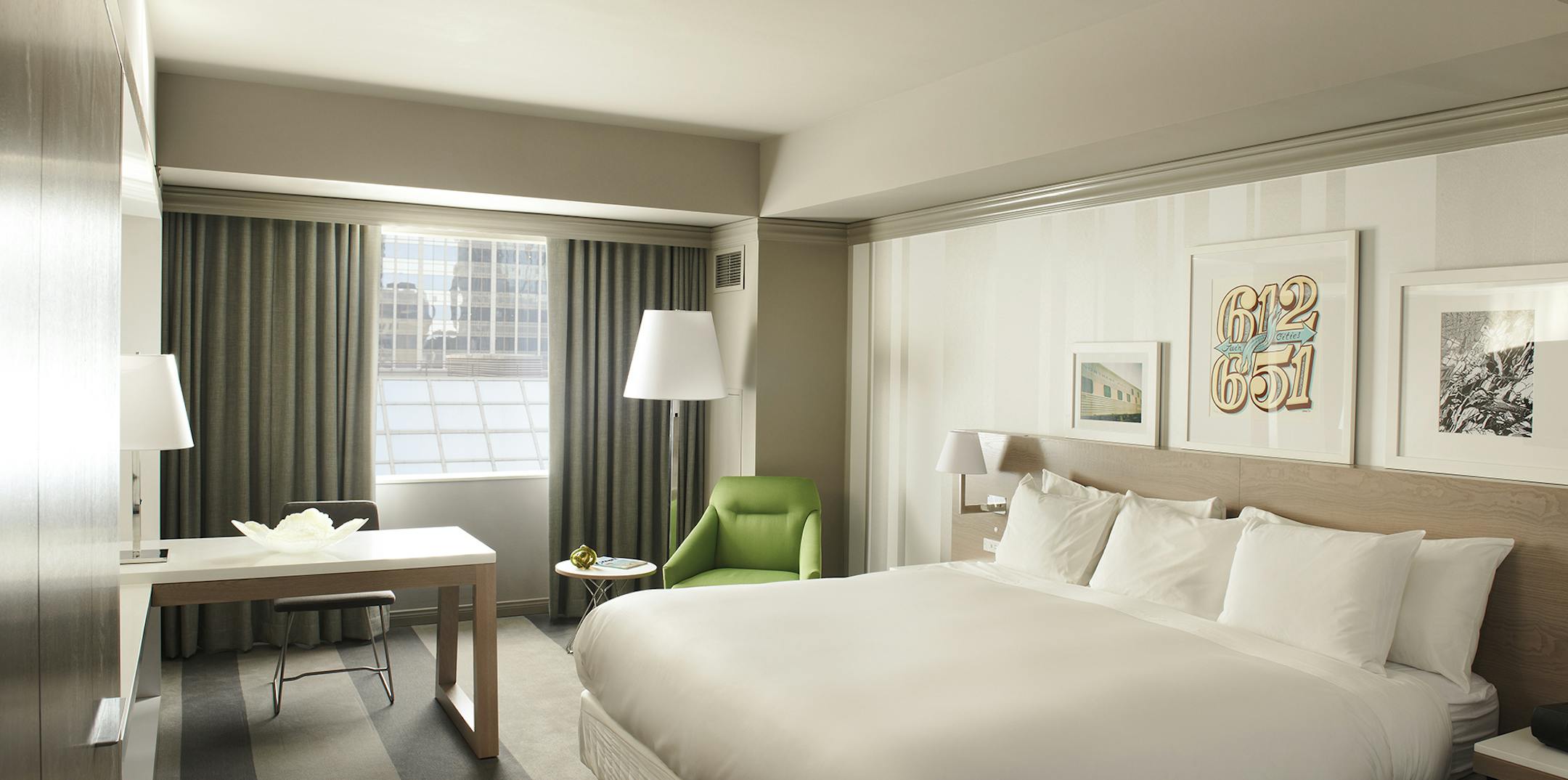 King size room of the new Radisson Hotel in downtown Minneapolis