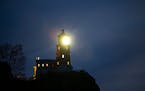 The Split Rock Lighthouse was lit on Nov. 10, 2019, to honor the 29 men who died aboard the Edmund Fitzgerald.