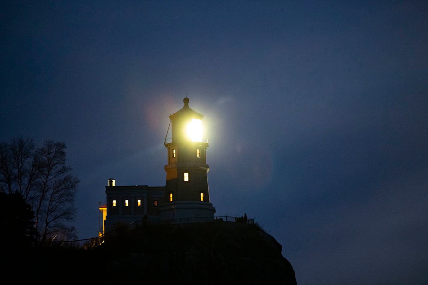 The Split Rock Lighthouse was lit on Nov. 10, 2019, to honor the 29 men who died aboard the Edmund Fitzgerald.