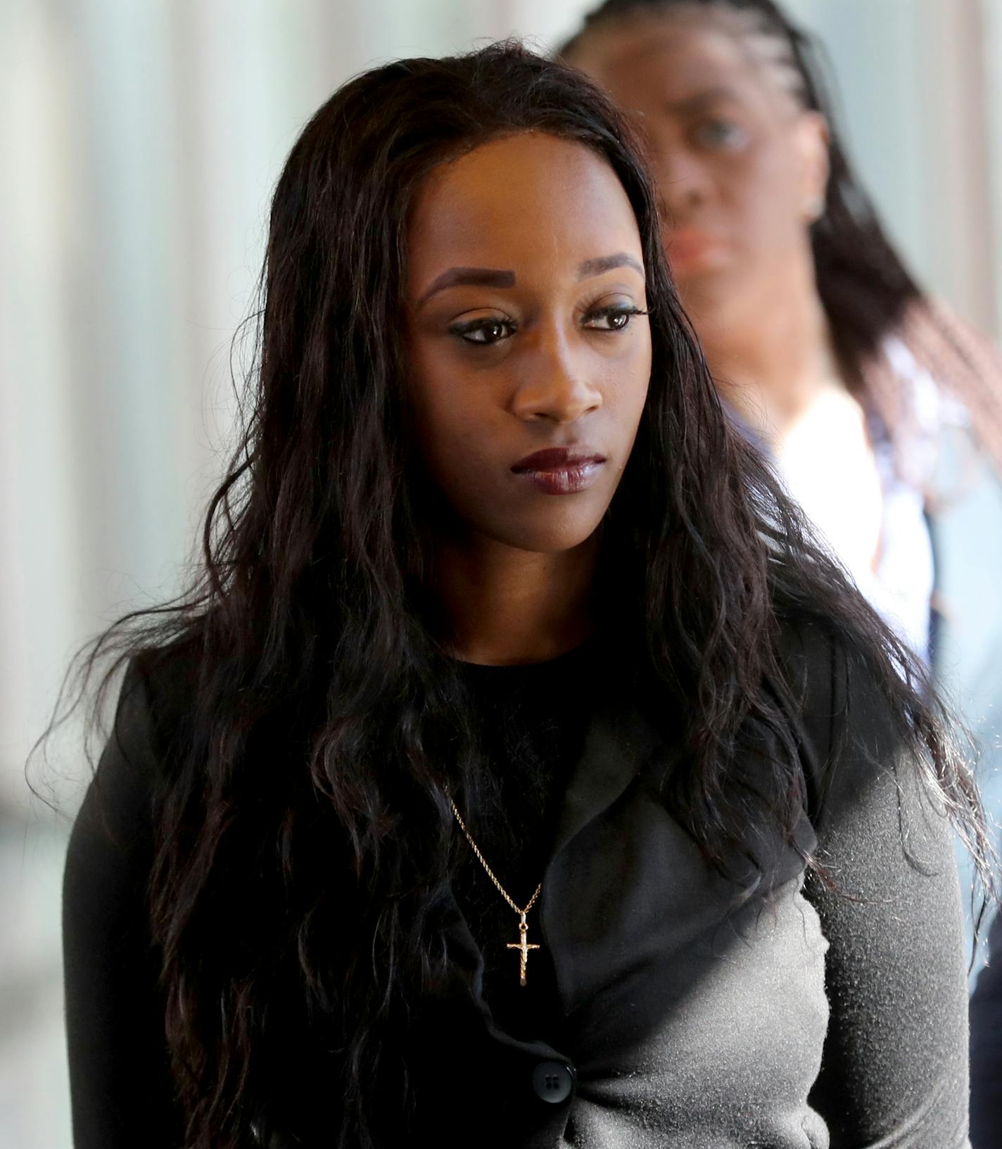 Diamond Reynolds, the girlfriend of Philando Castile, who live streamed his shooting on Facebook, arrives in court to resume her turn on the witness stand during the trial of police officer Jeronimo Yanez, Tuesday, June 6, 2017, at the Ramsey County Courthouse in St. Paul, Minn. DAVID JOLES &#xef; david.joles@startribune.com Diamond Reynolds, the girlfriend of Philando Castile, who live streamed his shooting on Facebook, arrives in court to resume her turn on the witness stand during the trial o