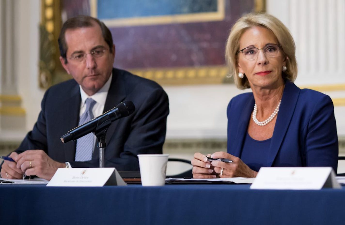 U.S. Education Secretary Betsy DeVos, shown in August, unveiled sexual assault regulations for colleges and universities that bolster the rights of the accused.