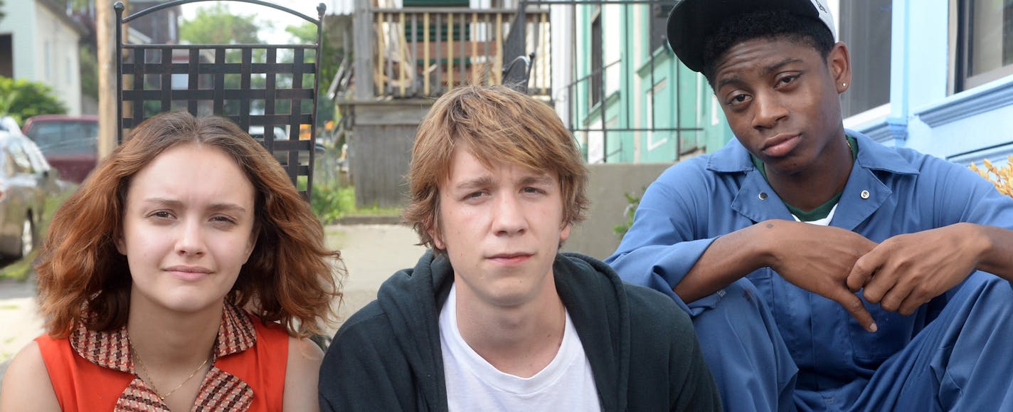 This photo provided by Fox Searchlight Pictures shows, Olivia Cooke, from left, as Rachel, Thomas Mann as Greg, and RJ Cyler as Earl, in a scene from the film, "Me and Earl and The Dying Girl." (Anne Marie Fox/Fox Searchlight Pictures via AP)