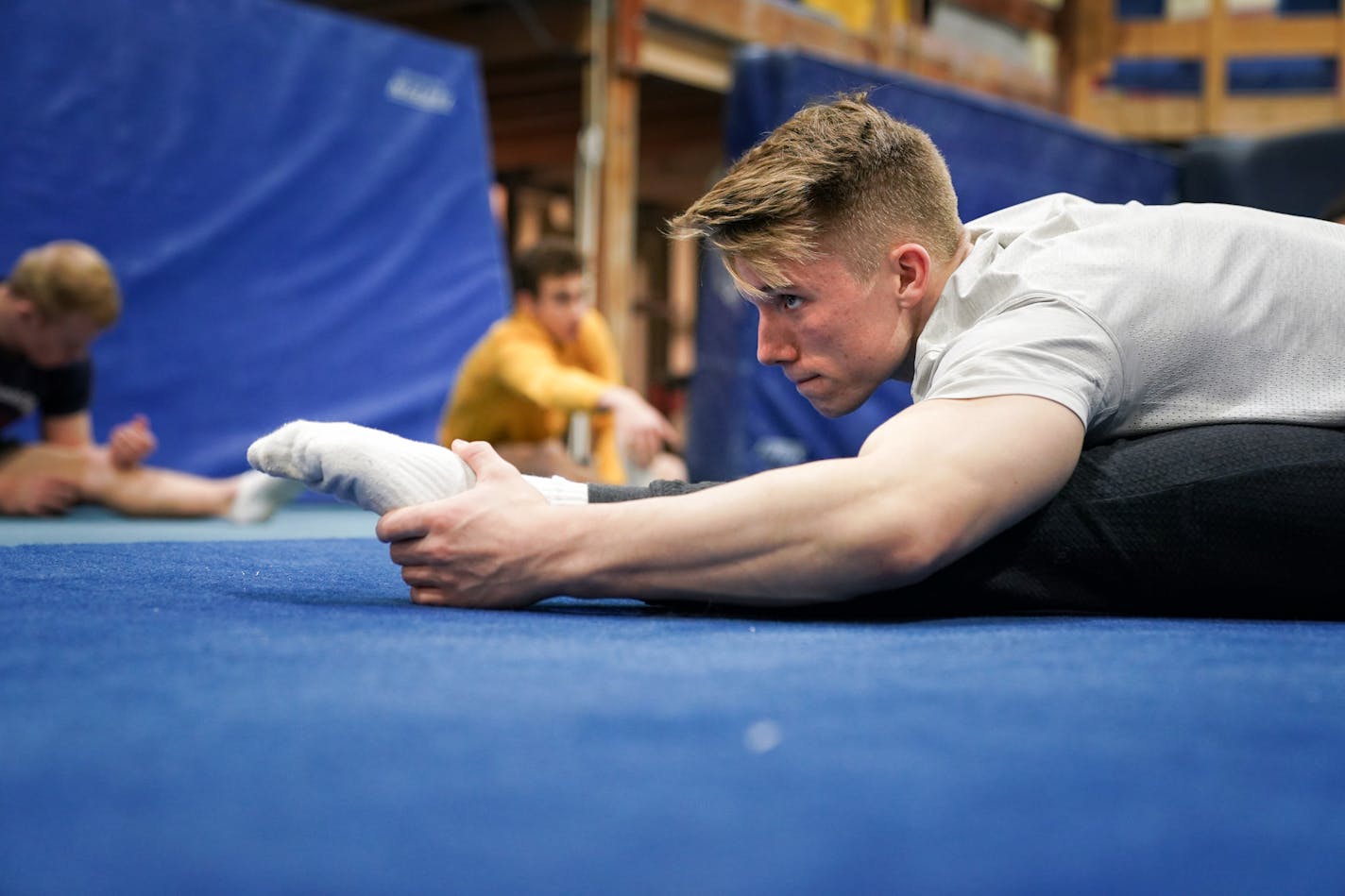 Shane Wiskus received three regular-season All-America honors from the College Gymnastics Association on Saturday.