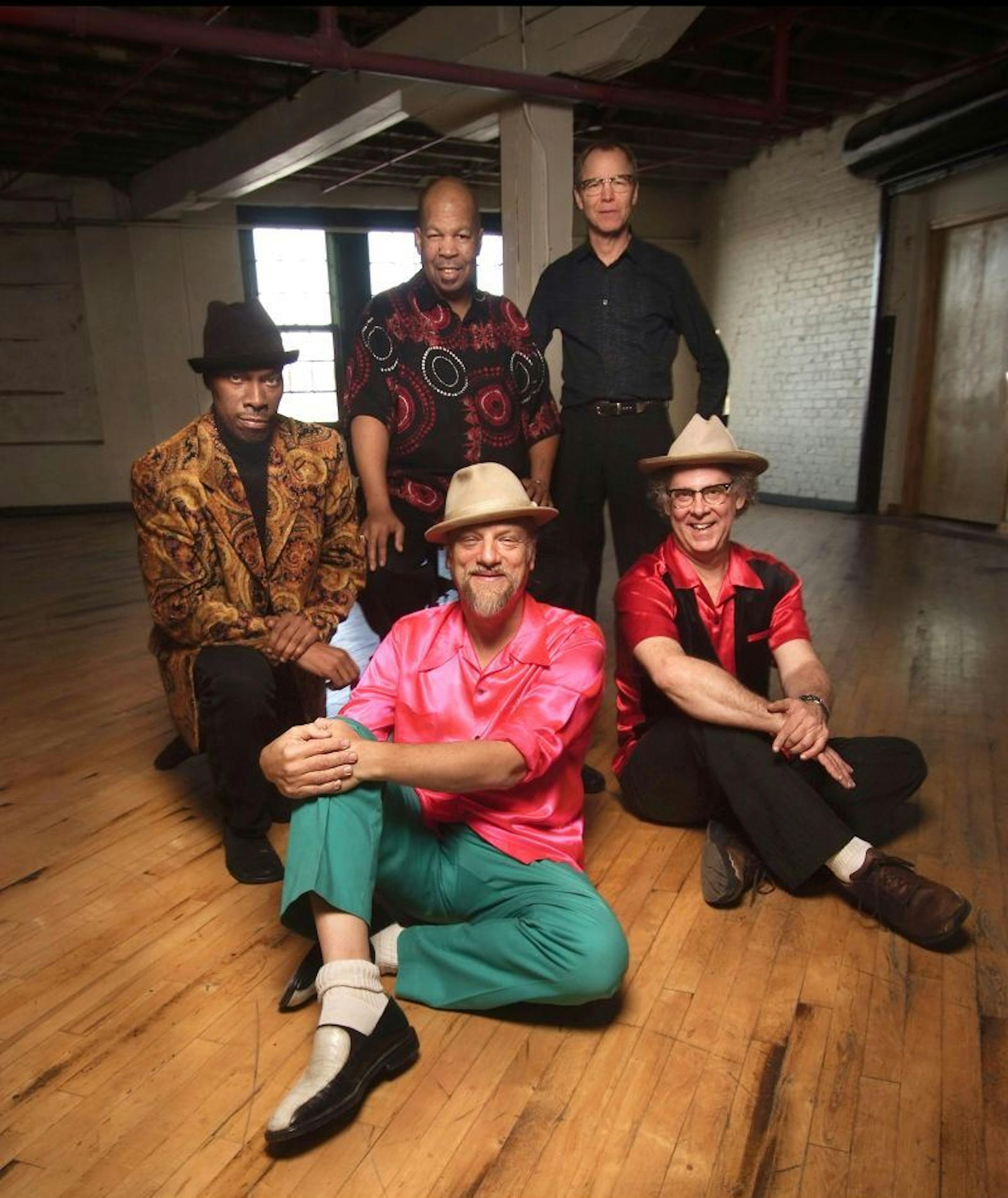Paul Cebar, front, with his bandmates in Tomorrow Sound. From left, drummer Reggie Bordeaux, percussionist Mac Perkins, saxophonist/keyboards player Bob Jennings and bassist Mike Fredrickson.