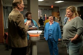 From left, Jeff Hiller, Mercedes White, Murray Hill and Bridget Everett in the new HBO series, “Somebody Somewhere.” 