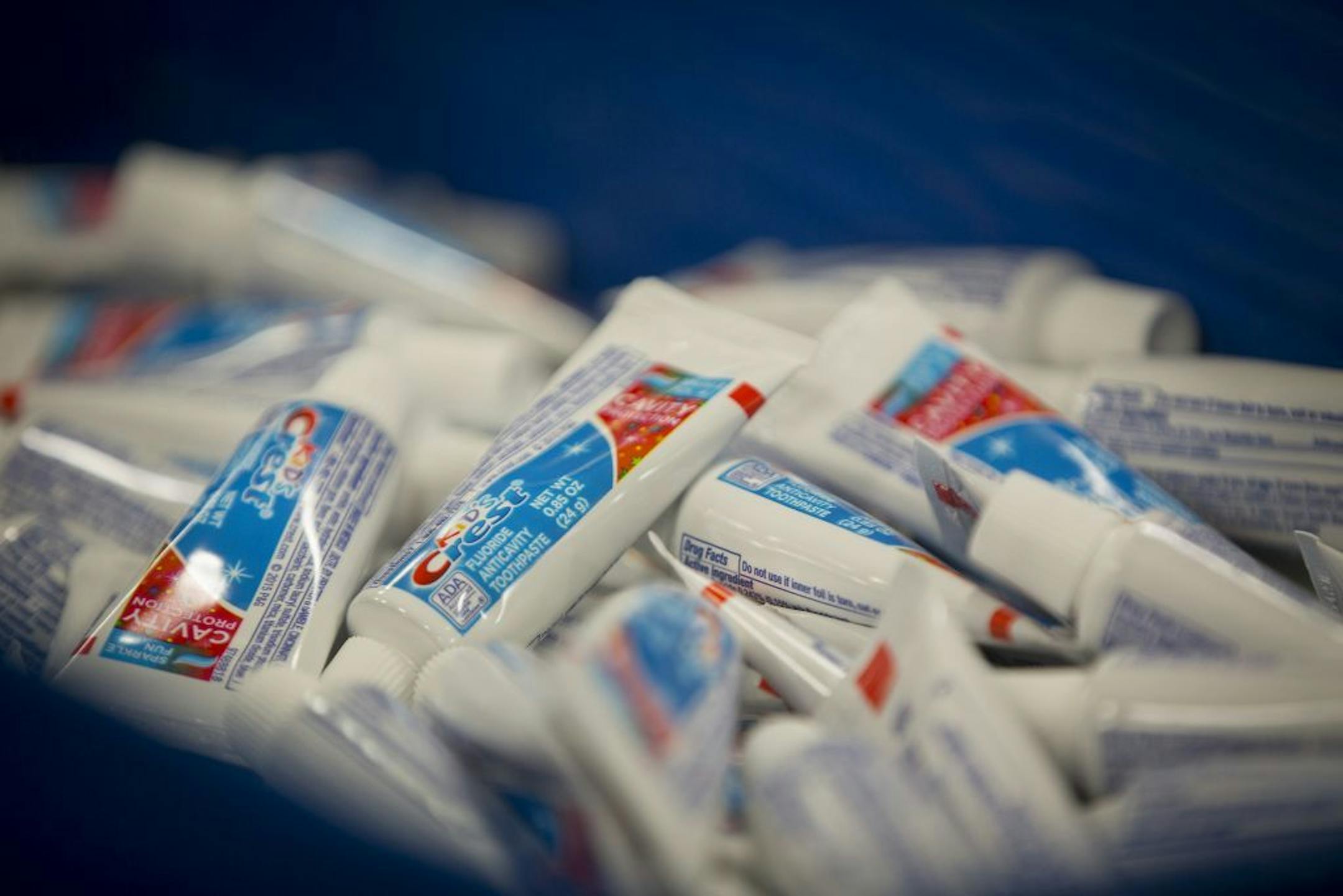 MDI employees filled backpacks with dental items, Wednesday, September 19, 2018 in Minneapolis, MN. MDI, a nonprofit manufacturer in Minneapolis with nearly half its employees identifying as people with disabilities, filled 50,000 backpacks with dental care items for Delta Dental of Minnesota Foundation's Smiles@School program. Once assembled, the backpacks will be delivered to first graders in more than 600 schools across Minnesota. The Smiles@School program offers oral health education to Minn