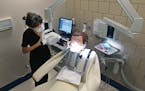 Normandale Community College dental hygienist student Tatiana Calatayud, cq, worked on her x-ray skills on a mannequin during clinic hours, Thursday, 