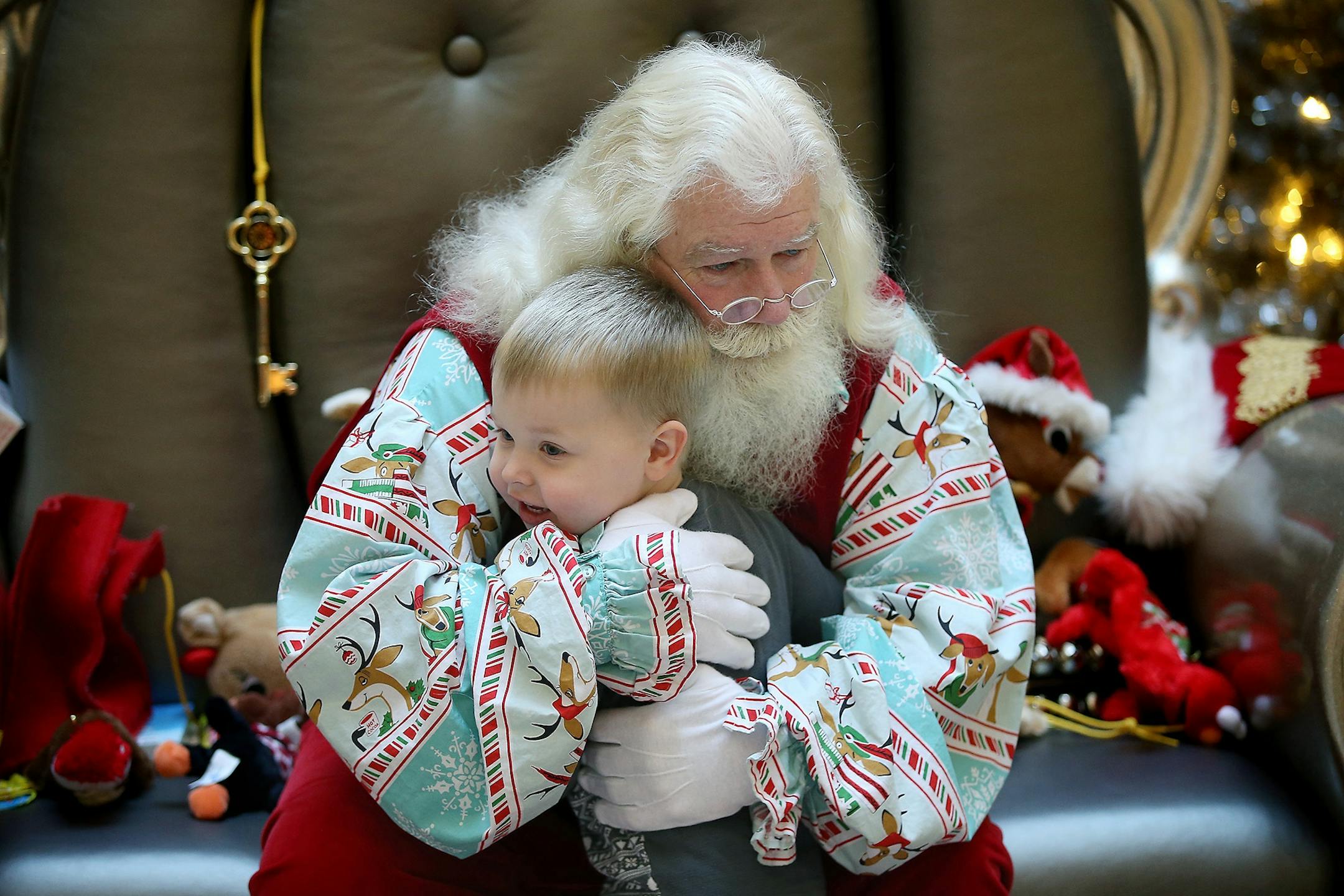 Josh Dahn, 3, of Hastings gave "Santa" a hug at the North Pole at the Mall of America on Dec. 3 in Bloomington. Dahn was there with his mother, Krista Dahn, and sister Elizabeth Dahn, 15 months.