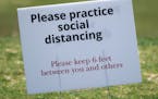 Golfers at Stonebrooke Golf Club in Shakopee were practicing social distancing April 24.