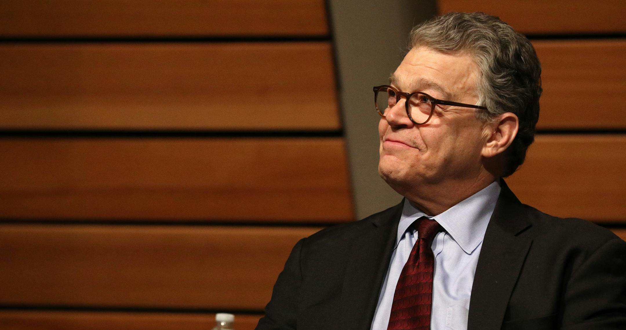 Former U.S. Sen. Al Franken smiled as his successor U.S. Sen. Tina Smith spoke fondly of him during Walter Mondale's birthday program Saturday night. ] ANTHONY SOUFFLE • anthony.souffle@startribune.com Former President Jimmy Carter and his wife, Rosalynn, along with Gov. Mark Dayton and U.S. Sen. Amy Klobuchar and others helped celebrate Walter Mondale's 90th birthday Saturday, Jan. 13, 2018 at the McNamara Alumni Center on the University of Minnesota's campus in Minneapolis.