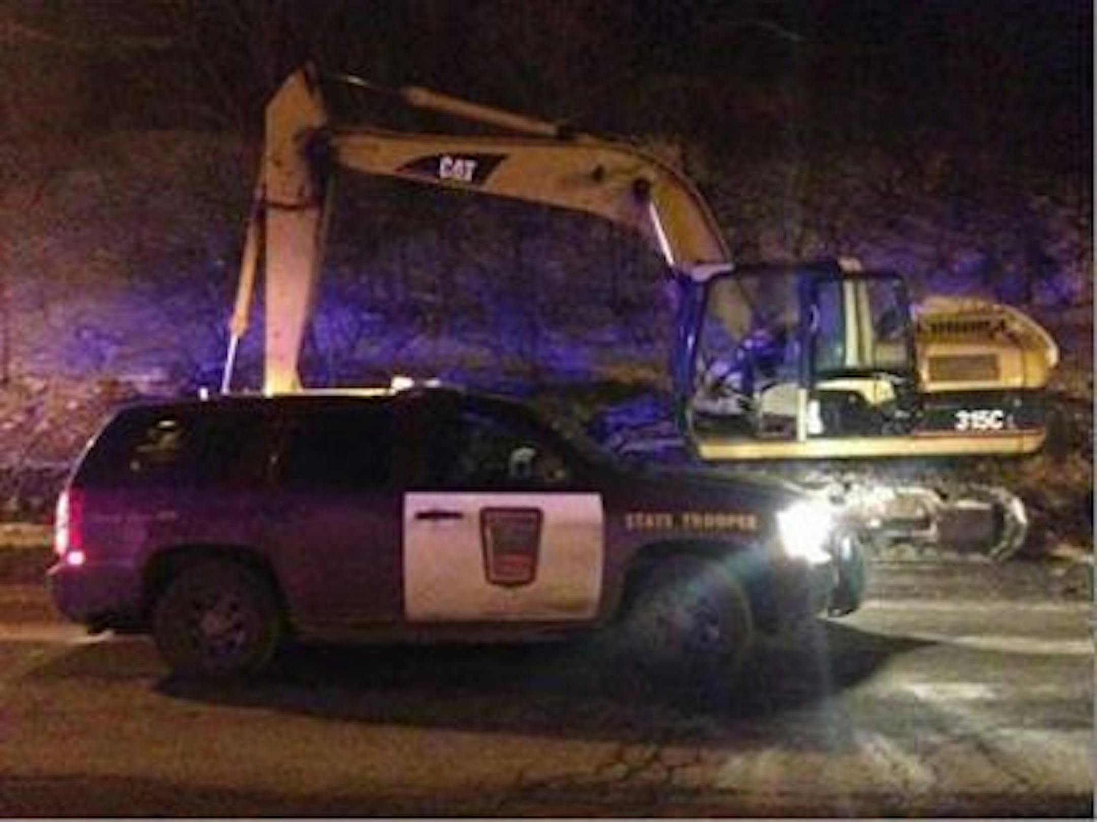 A man was arrested driving this excavator while drunk in Duluth, according to the State Patrol.