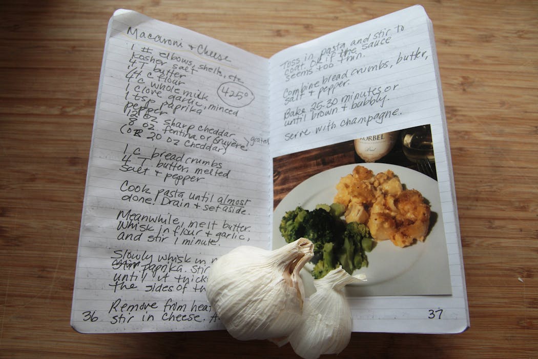 Among the recipes included in Baca’s journal were family favorites like baked macaroni and cheese. 