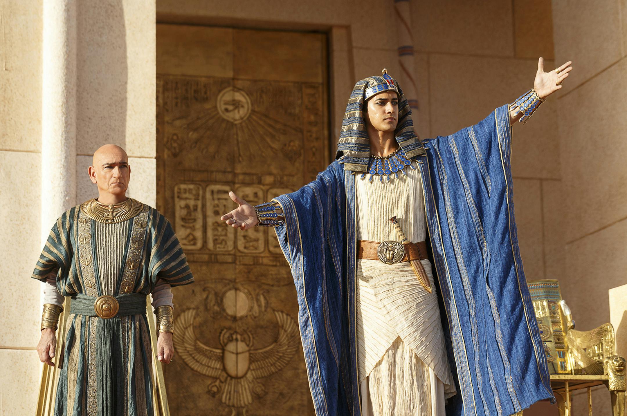 Ben Kingsley, left, and Avan Jogia as the title character in “Tut.”