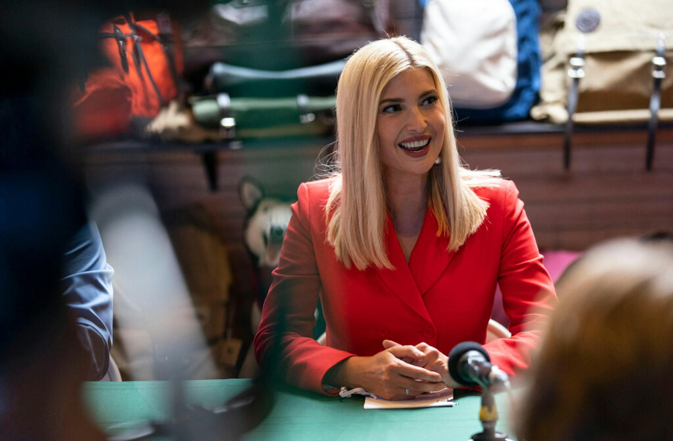 Ivanka Trump spoke to the press in Duluth Pack in Canal Park in Duluth in July. She was joined by U.S. Secretary of the Interior David Bernhardt and U.S. Rep. Pete Stauber to witness Duluth Pack sign the Pledge to America's workers.