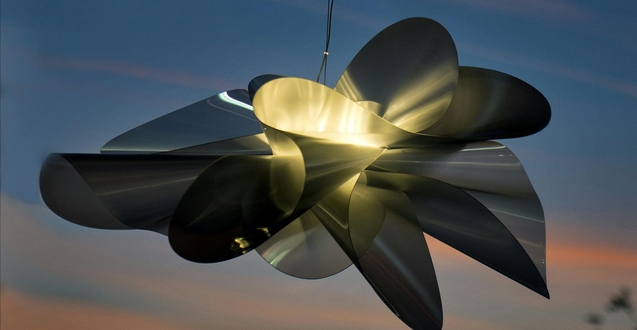 This ribbon of light is at the front entrance of Irvine's Euro Moda Lighting and Furniture. The Etoile chandelier is made from refractive layers of Lentiflex combined with LED light sources. (Cindy Yamanaka/Orange County Register/TNS) ORG XMIT: 1181819