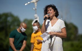 Alondra Cano was among council members participating in a June 7 event in Powderhorn Park where they promised to work toward ending the Police Departm