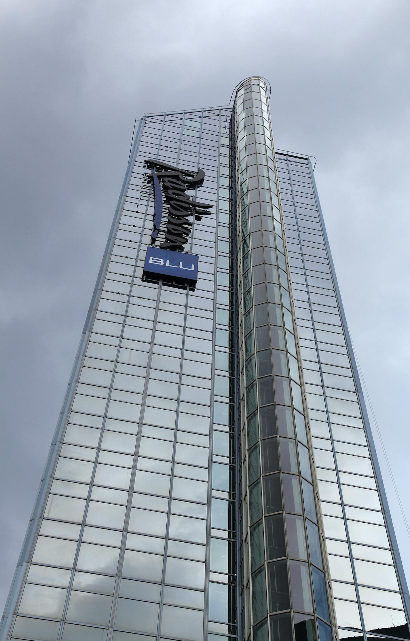 Oslo, Norway - August 2, 2015: Radisson Blu hotel in Oslo. Radisson Hotels is a major international hotel chain with 420 hotels in 73 countries.