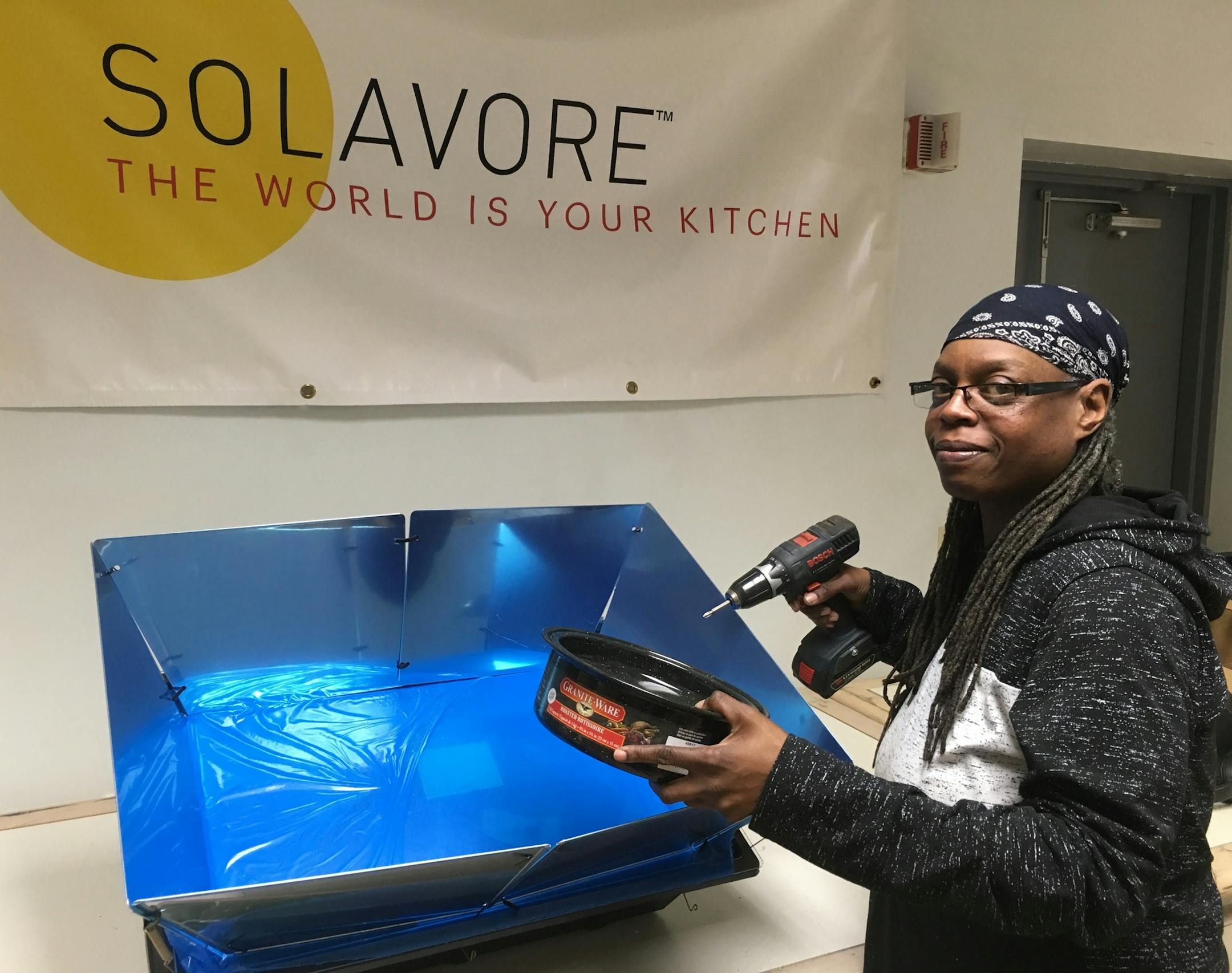 Jacqueline Carmichael is the project lead for the Solavore line of solar-cooking ovens at Minneapolis-based Emerge.