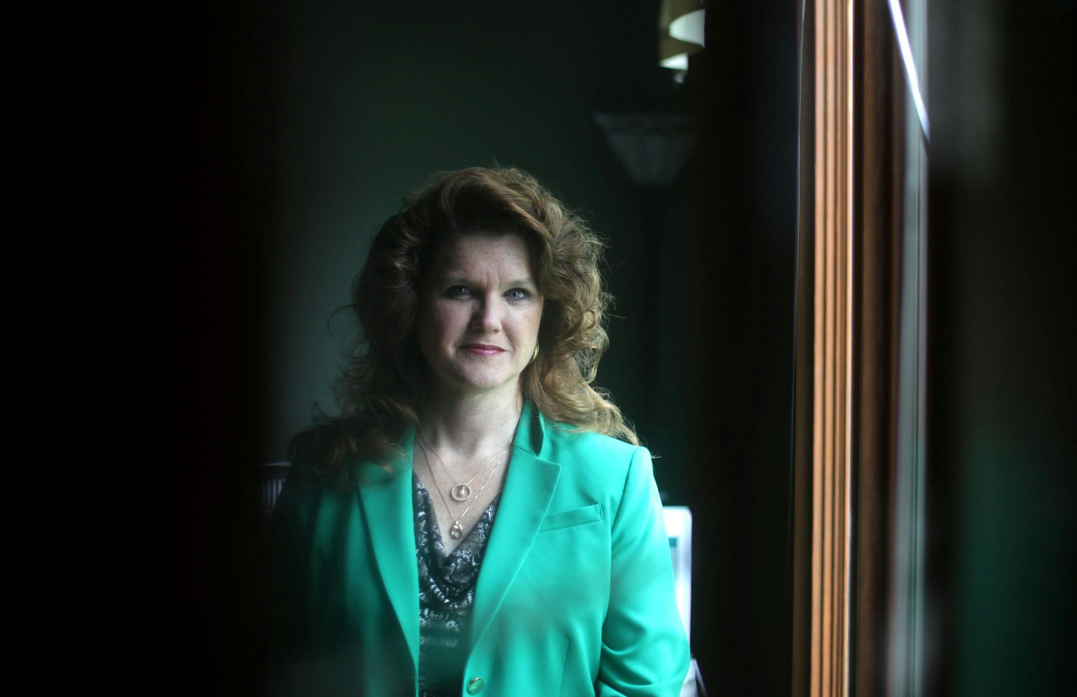 Jill Gibson, CEO/President of Softech solutions, sits for a portrait in her home on Thursday afternoon. MONICA HERNDON monica.herndon@startribune.com Apple Valley, MN 06/12/2014