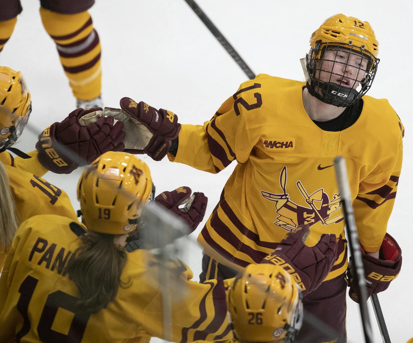 Grace Zumwinkle celebrated a goal last March.