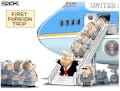 Sack cartoon: Trump's travels