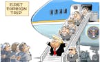 Sack cartoon: Trump's travels