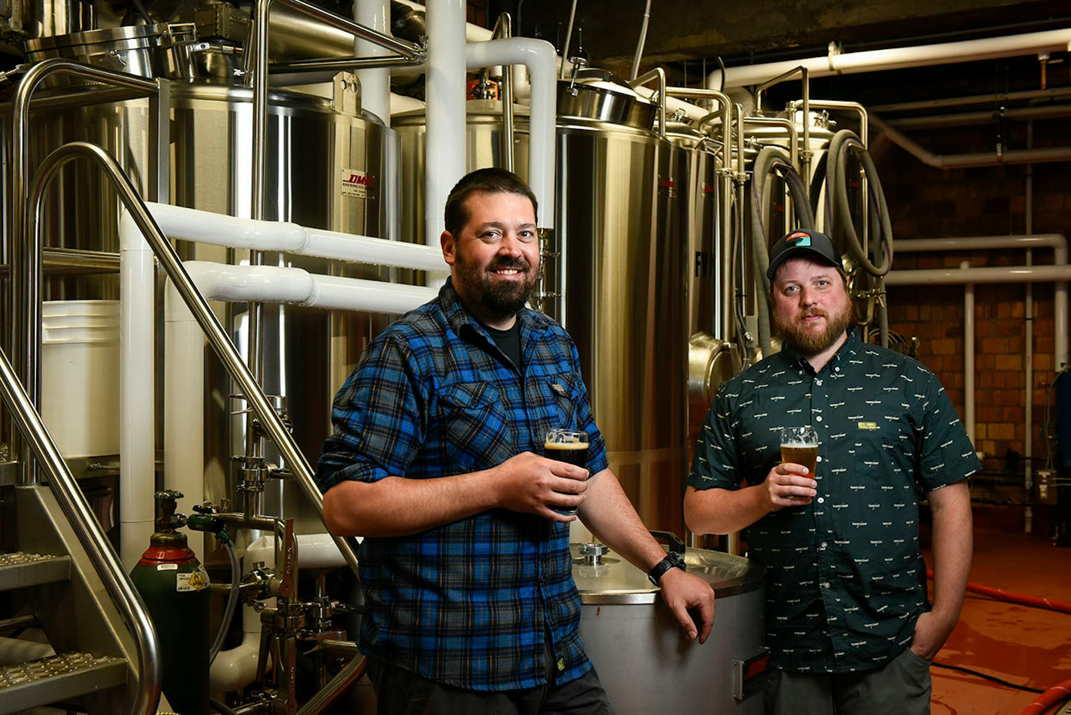 Bent Paddle Brewing Company's Bryon Tonnis, left, and Colin Mullen photographed Thursday.