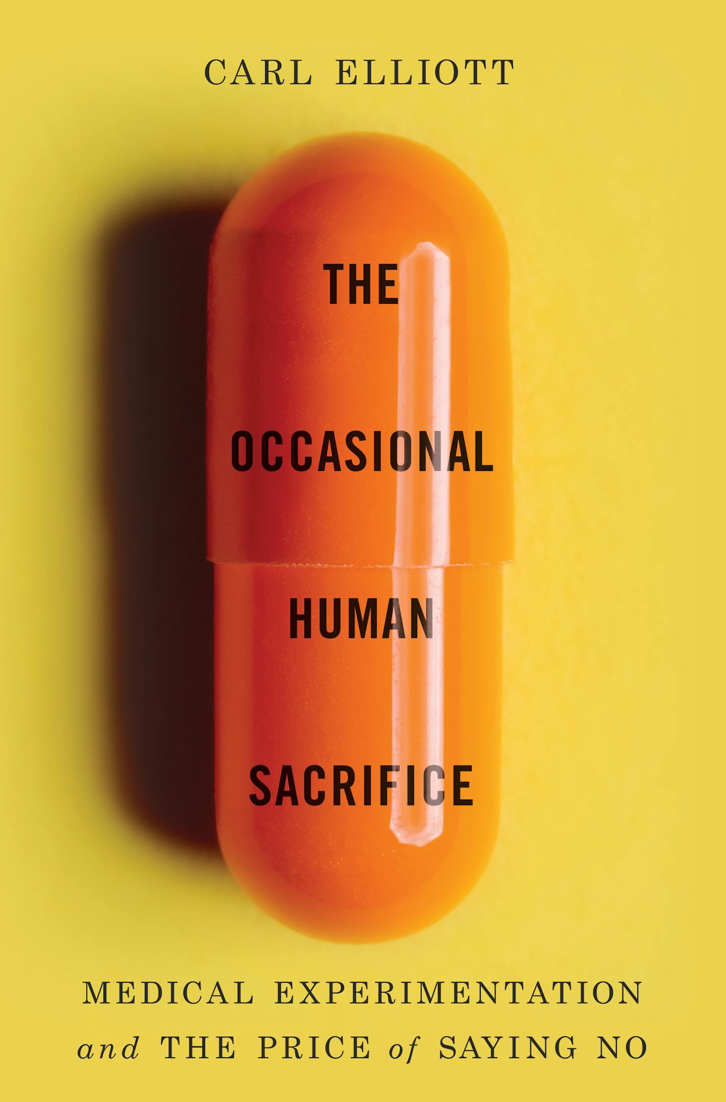 cover of The Occasional Human Sacrifice depicts a large orange pill