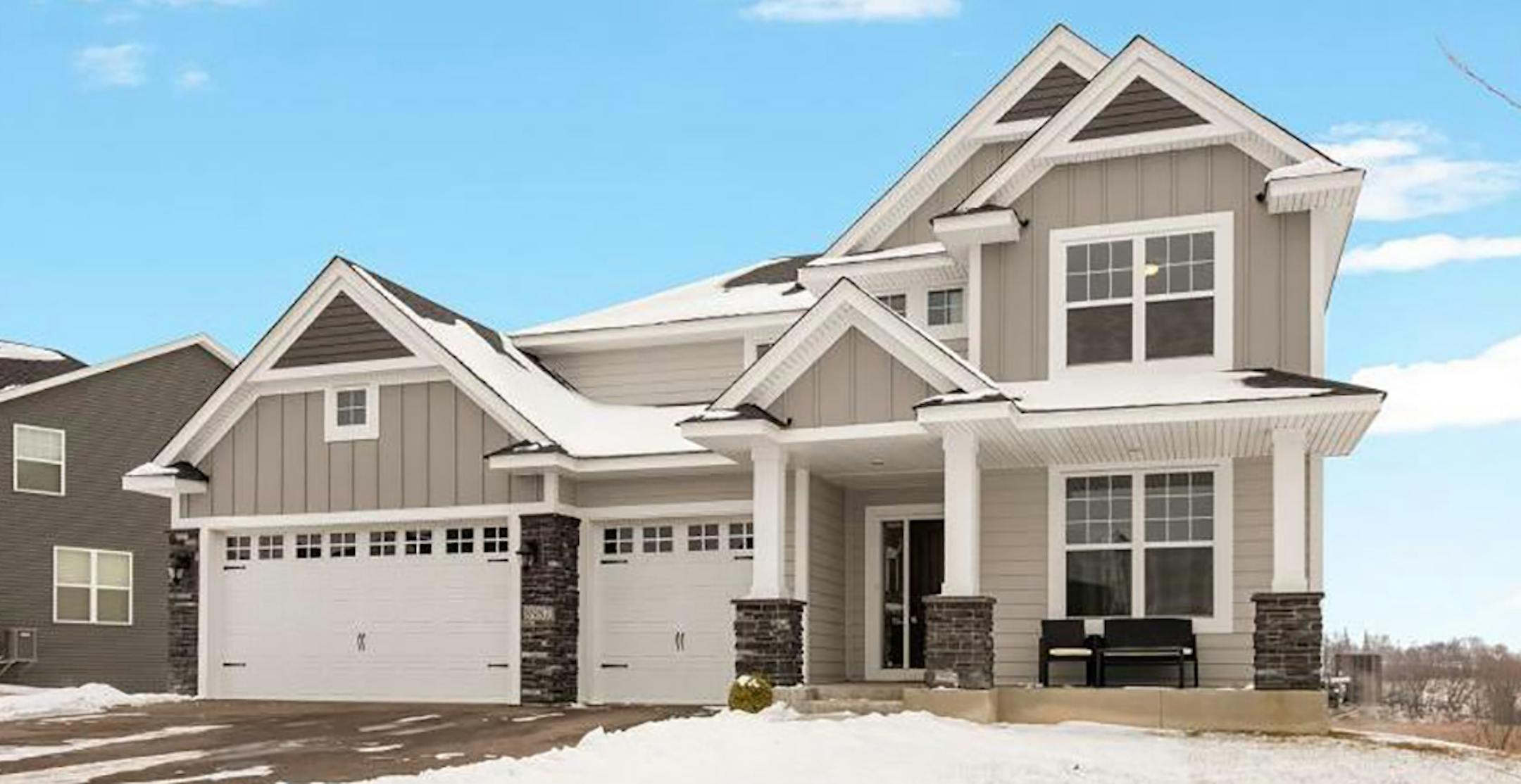 VIctoria
Built in 2017, this four-bedrom, three-bath house has 2,732 square feet and features four bedrooms on one level, upper level laundry room, vaulted ceilings fireplace, upgraded kithen with granite countertops, gas cooktop and separate wall oven, unfinished walk-out basement adn porch on a lot that backs up to a wetland. Listed by Jeff Schulz, Re/Max Advantage Plus, 612-709-4737.