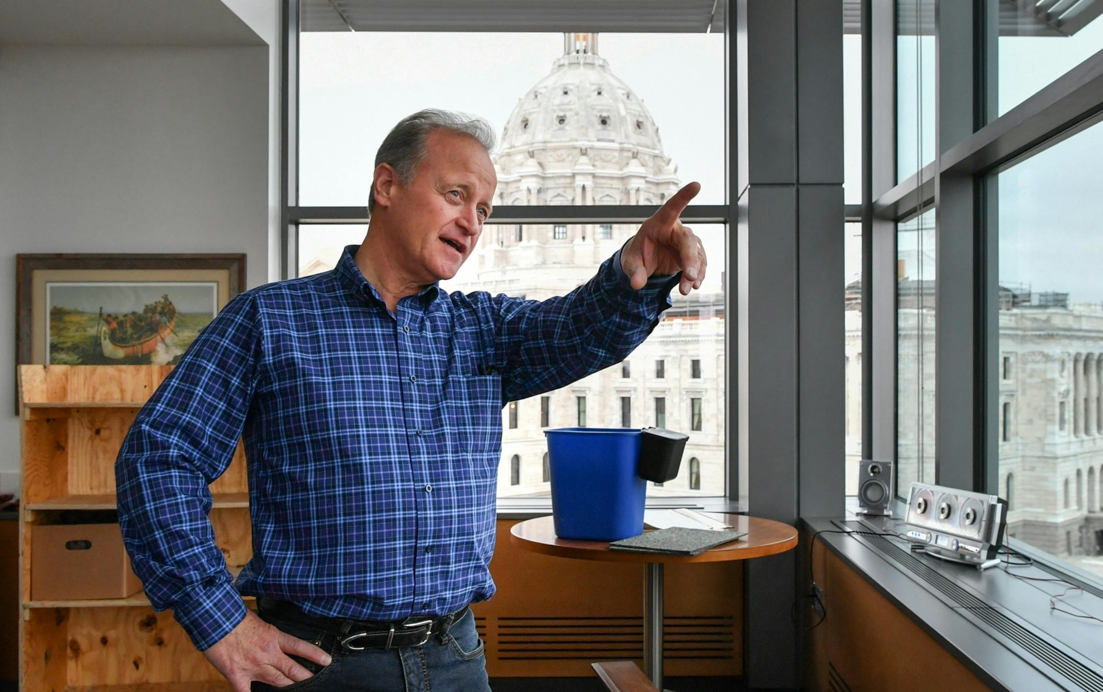 Republican Senator Warren Limmer was pleased that he could see the Capitol out of one window and his home district of Maple Grove from the other.