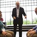 Alan Alda, the actor who played Hawkeye in the television series &#xec;M*A*S*H,&#xee; leads a session of scientists in an improvisational acting exerc