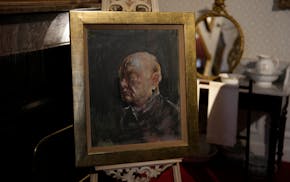A portrait of the iconic former British Prime Minister Winston Churchill, painted by Graham Sutherland in 1954, on view at Blenheim Palace, Woodstock,