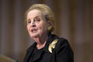 Former U.S. Secretary of State Madeleine Albright speaks during a memorial service for former Israel Prime Minister Shimon Peres at Adas Israel Congre