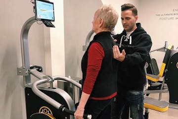 Provided At OsteoStrong, trainers formulate a workout that's intended to help you build not muscle but bone mass. Eden Prairie manager Ryan Dayton wor