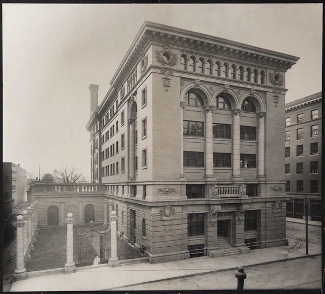 Cream of Wheat Co. Building, at 5th Street and 1st Avenue N., shown around 1910.