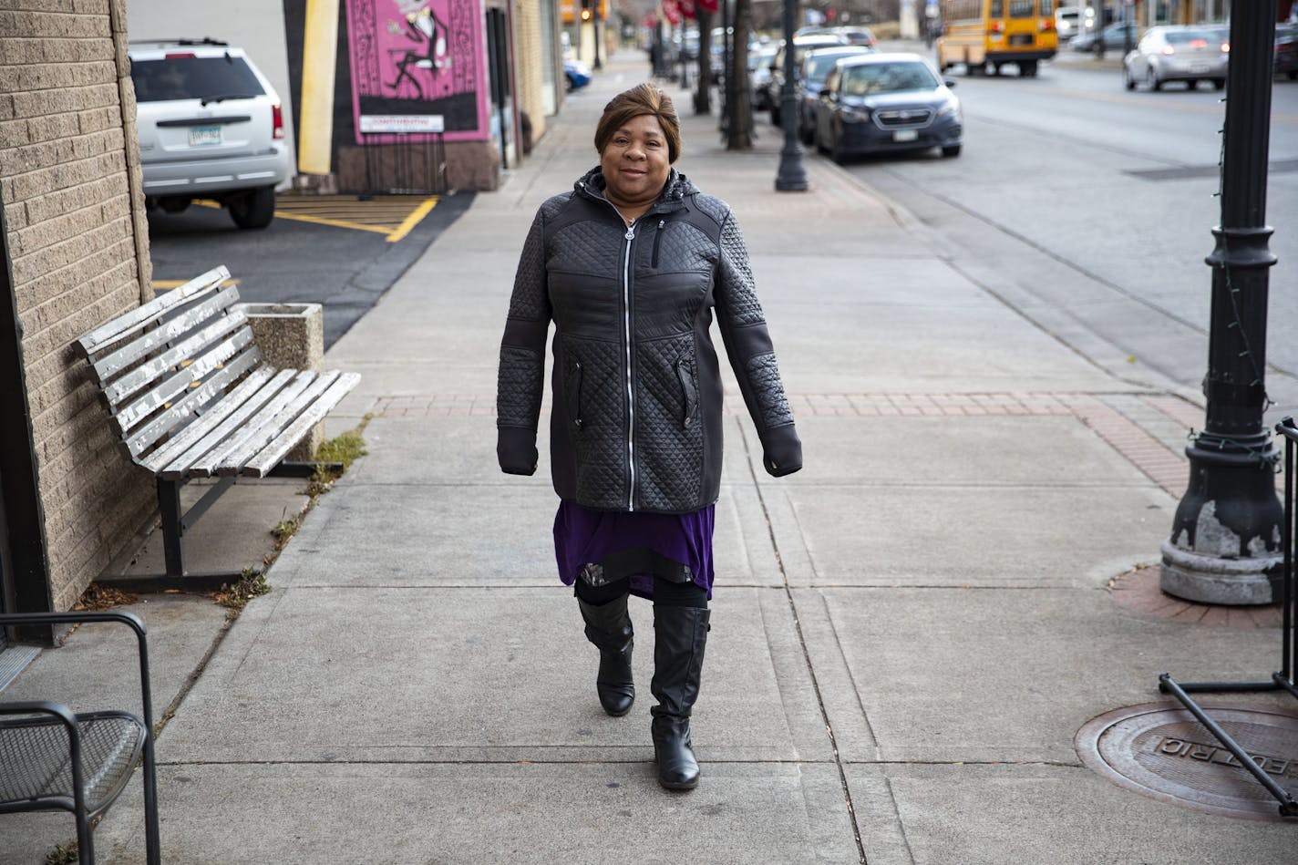 Janet Kennedy, Duluth's first African American council member, posed for a portrait on Central Ave. in West Duluth. Kennedy was elected Tuesday night..]
ALEX KORMANN &#x2022; alex.kormann@startribune.com Janet Kennedy, Duluth's first African American council member, was elected Tuesday night. She posed for a portrait in West Duluth.